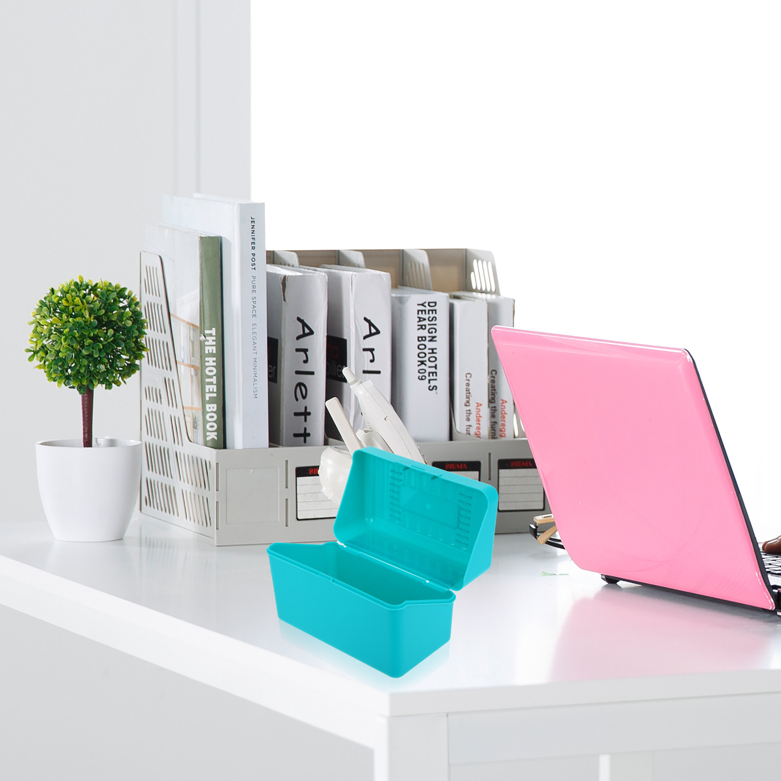 Index Card Holder - 4Pcs Index Card File Box Thick
