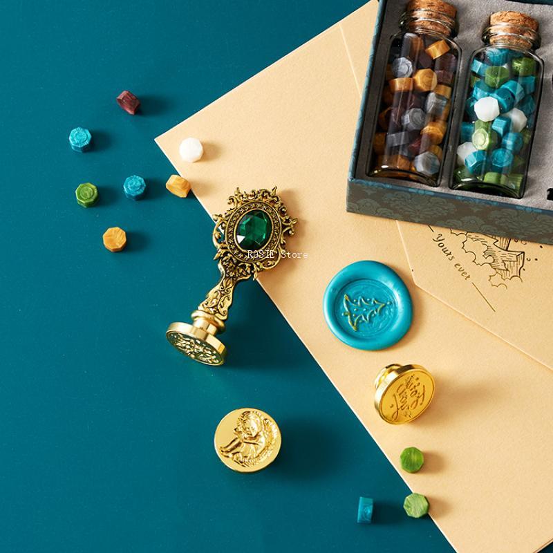 Wax Seal Stamp Set Lacquered S - Wax Seal Stamp Set 评论和价格