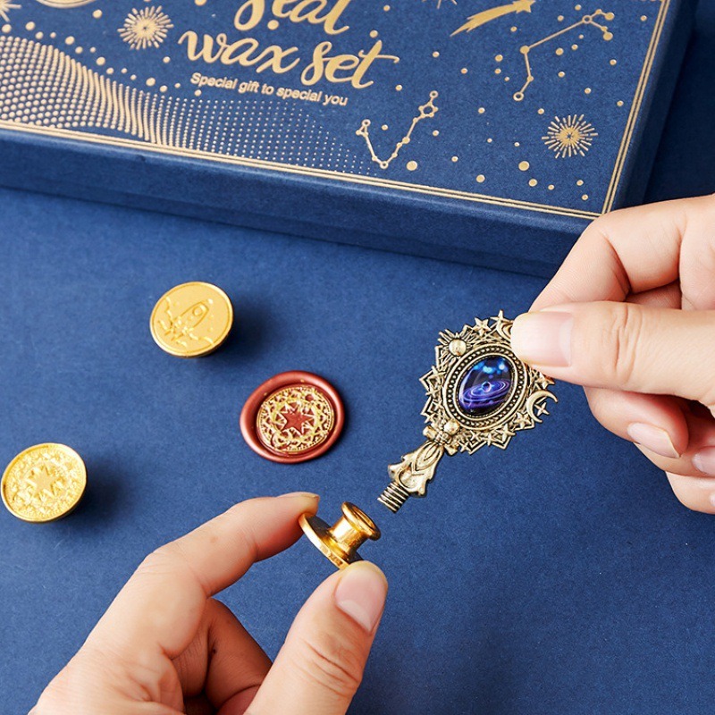 Starry Fire Lacquer Stamp Set  - Wax Seal Stamp Set 评论和价格